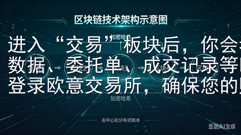 进入“交易”板块后，你会看到直观的买卖界面，包括行情实时数据、委托单、成交记录等欧意交易所登录指南：快速、简便地登录欧意交易所，确保您的账户安全。