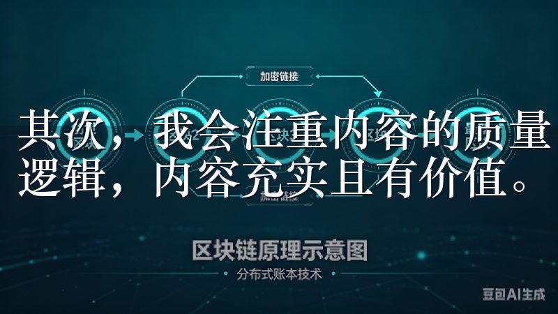 其次，我会注重内容的质量，确保每一篇文章都有清晰的结构和逻辑，内容充实且有价值。