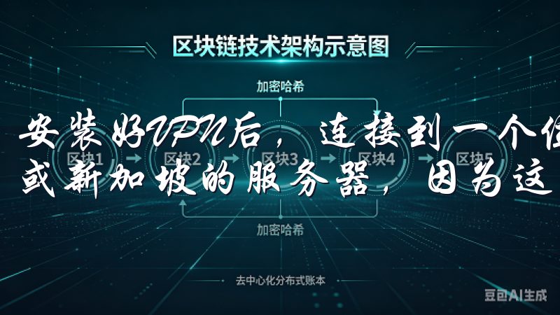 安装好VPN后，连接到一个位于国外的服务器，建议选择美国或新加坡的服务器，因为这些地区的网络通常比较稳定。