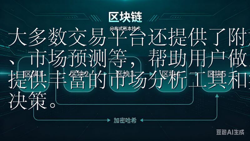 大多数交易平台还提供了附加的工具和服务，例如实时行情分析、市场预测等，帮助用户做出更明智的投资决策此外，OKEx提供丰富的市场分析工具和实时行情，帮助用户做出明智的投资决策。