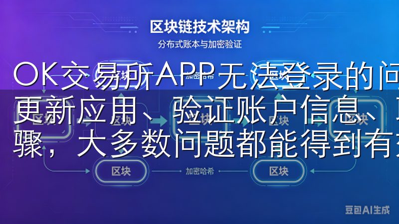 OK交易所APP无法登录的问题令人烦恼，但检查网络连接、更新应用、验证账户信息、联系客服支持以及加强账户安全等步骤，大多数问题都能得到有效解决。