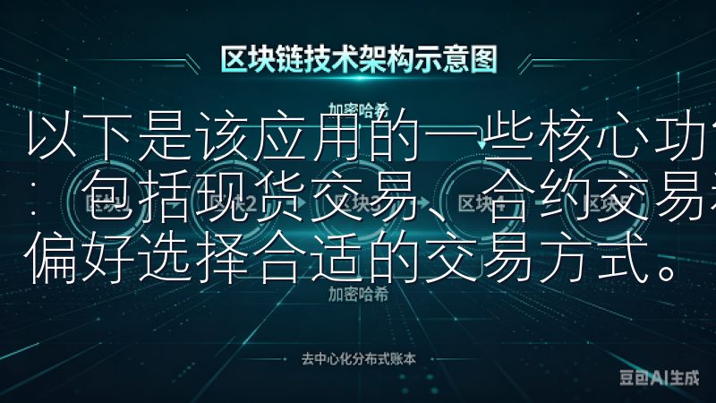 以下是该应用的一些核心功能： 1. **多种交易方式**：包括现货交易、合约交易和杠杆交易，用户可以根据自身风险偏好选择合适的交易方式。