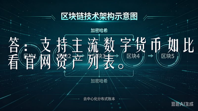答：支持主流数字货币如比特币、以太坊、莱特币等，详情可查看官网资产列表。