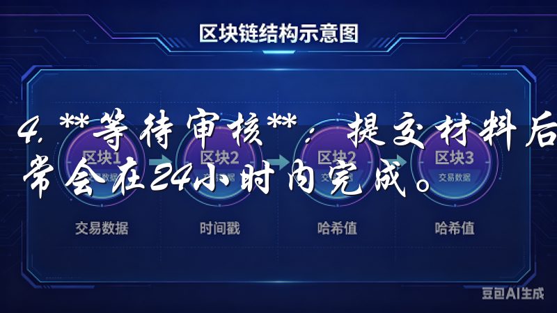 4. **等待审核**：提交材料后，需要耐心等待审核，通常会在24小时内完成。